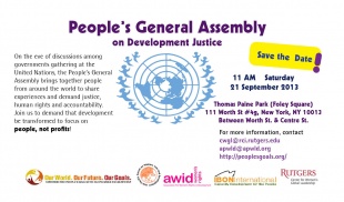 Save the Date: Peoples General Assembly on Development Justice
