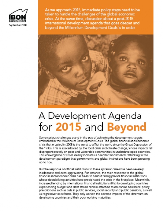 A Development Agenda for 2015 and Beyond
