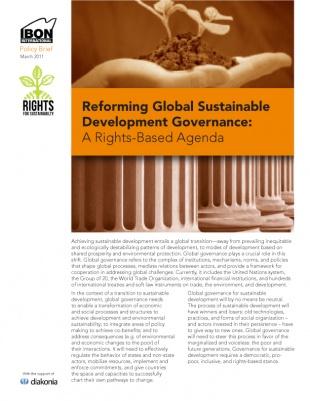Reforming global sustainable development governance: A rights-based agenda