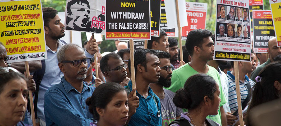 On the recent crackdown on Indian rights defenders and activists