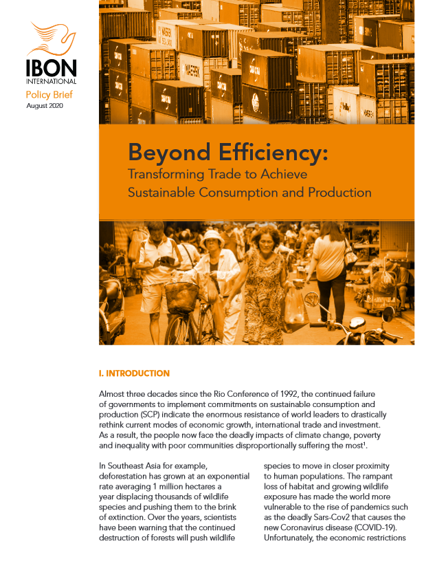 Beyond Efficiency: Transforming Trade to Achieve Sustainable Consumption and Production