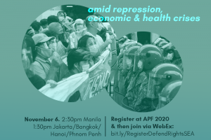 Online workshop: Defending rights in Southeast Asia amid repression, economic & health crises