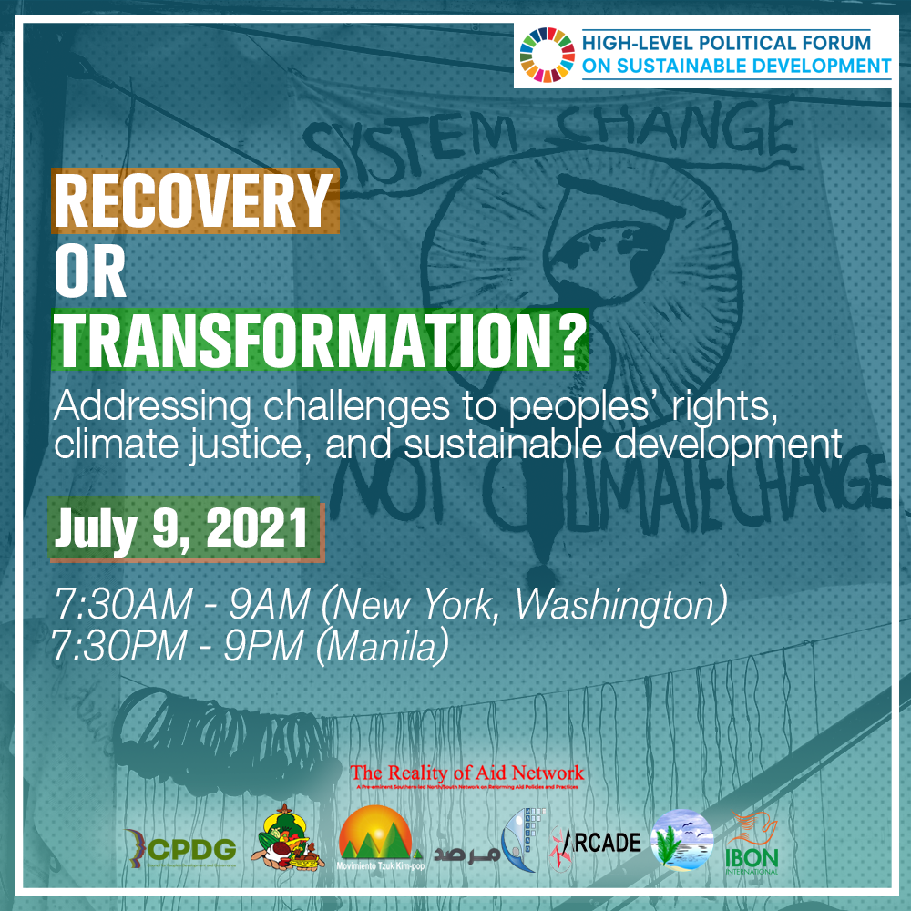 You are currently viewing HLPF Side-event / Recovery or transformation? Addressing challenges to peoples’ rights, climate justice, and sustainable development (July 9)