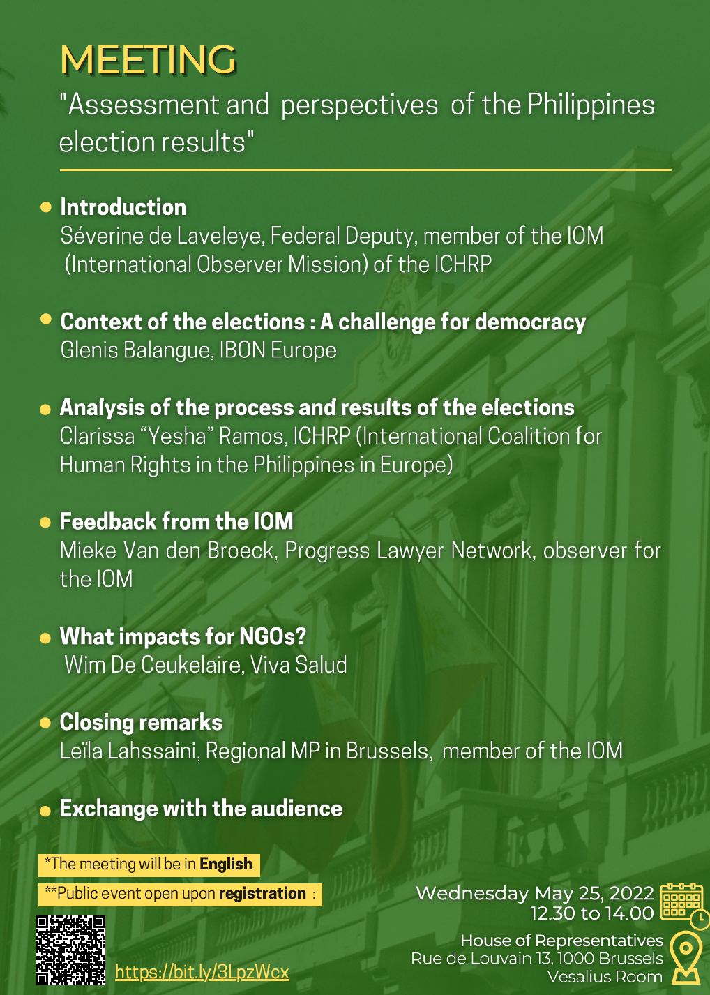 Forum on the Philippine Elections: Results and Prospects [25 May, Belgium]
