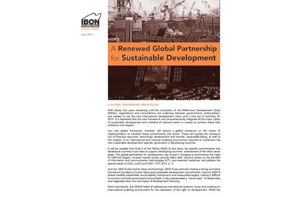 A Renewed Global Partnership for Sustainable Development