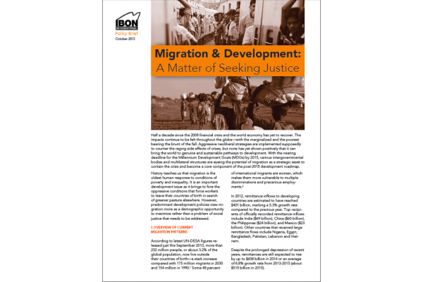 Migration and Development: A Matter of Seeking Justice