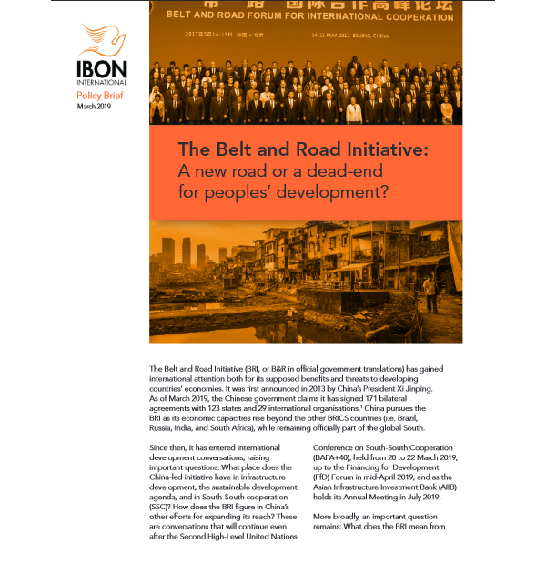 The Belt and Road Initiative: A new road or a dead-end for peoples’ development?